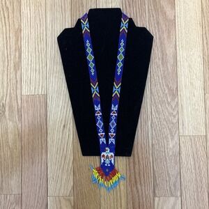 Handmade Beaded Tribal Boho‎ Pendant  Necklace And Earring Set Southwestern